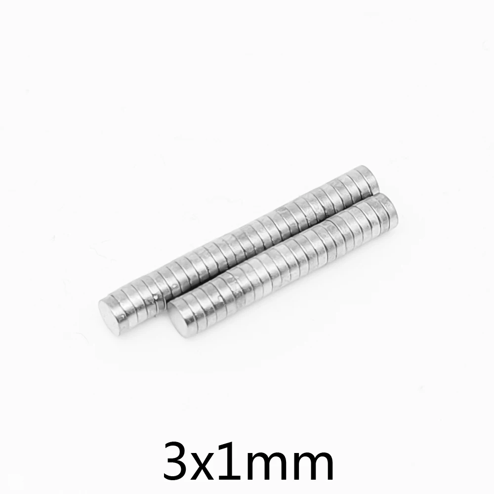 100PCS 3x1 Mini Small Round Magnets N35 Neodymium Magnet Disc 3x1mm Permanent Powerful Magnets Strong 3*1