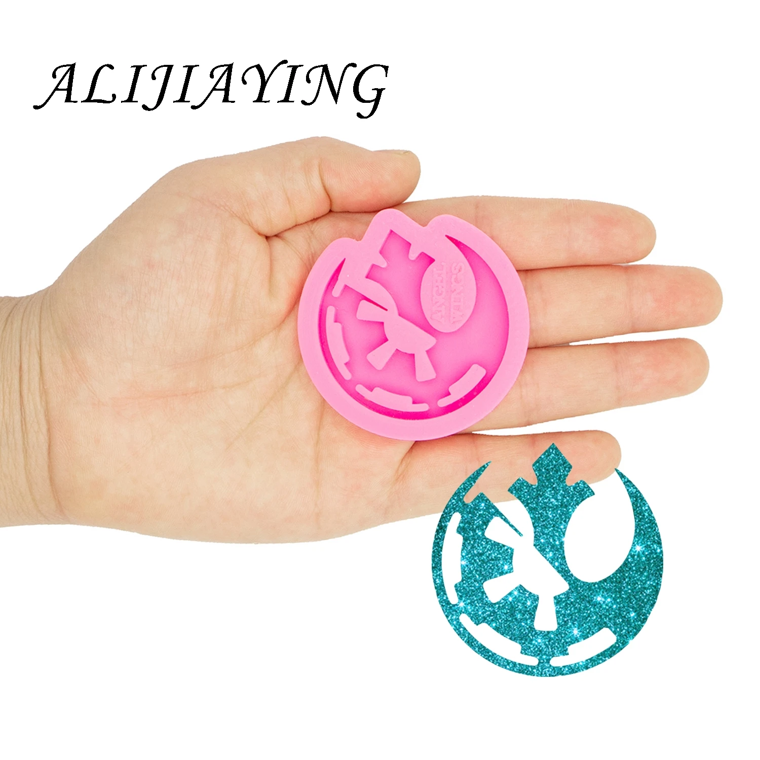 1.5/1.8 Inch Shiny Circle Silicone Mold For Resin Epoxy Craft DIY Heart Keychains Fits on A 1.5 Inch Badge Reel DY0260 image 4