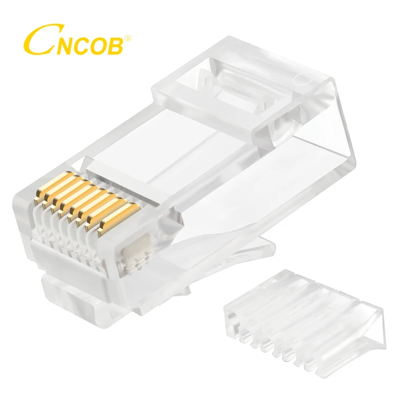 CNCOB Cat6 2-Piece RJ45 Connector, RJ-45 Ends, UTP 8P8C Network Plug for Cat 6/Cat5e  Ethernet Cable (OD:1.1mm)