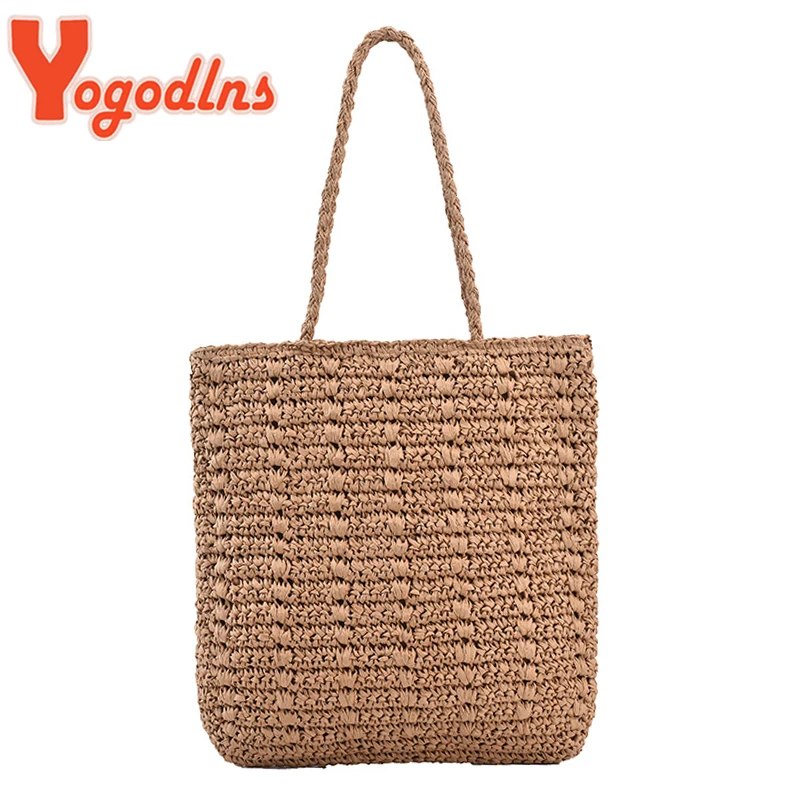 Summer Large Capacity Straw Bag Women Handmade Woven Totes Bag Bohemia Beach Handbag Travel Shoulder Bags Clutch Bolsa