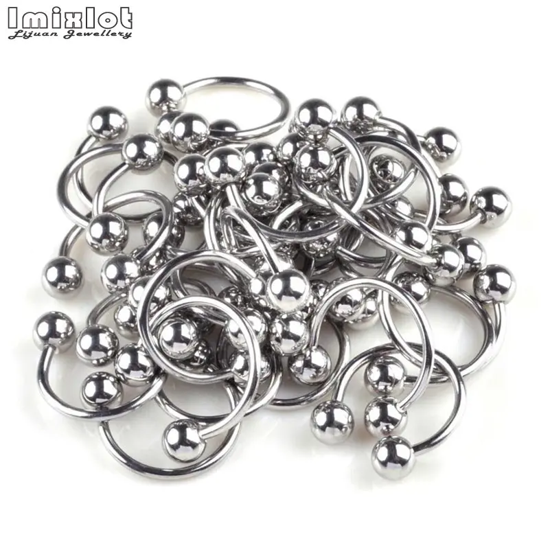 10 قطعة/الوحدة الفولاذ المقاوم للصدأ الأنف الحاجز هوب الشفاه خواتم التعميم الحديد حدوة الحصان الأذن الزنمة اللولب أقراط للجنسين مجوهرات