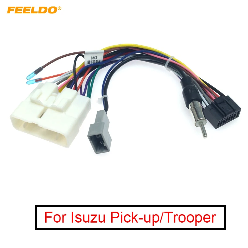 

FEELDO 10Pcs Car Android Multimedia 16-Pin Wiring Harness Adapter For Isuzu Pick-up/Trooper/Opel Campo/Monterey 16-pin Headunit