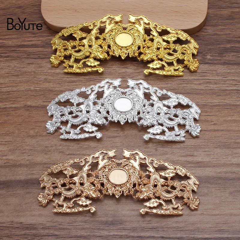 BoYuTe (5 Pieces/Lot) Fit 9*10MM Stone 36*88MM Dragon Alloy Materials Factory Direct DIY Jewelry Accessories