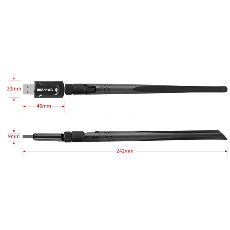 USB 3.0 Wifi 2.4G 5G Miễn Phí Driver Ăng Ten 1200Mbps USB Ethernet Mạng Băng Tần Kép wifi Dongle