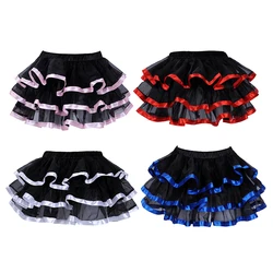 Mini Skirt Mesh tutu Skirt Women Plus Size Sexy Costume Black Floral High Low Skirt Burlesque Dress Steampunk Red Brown Green