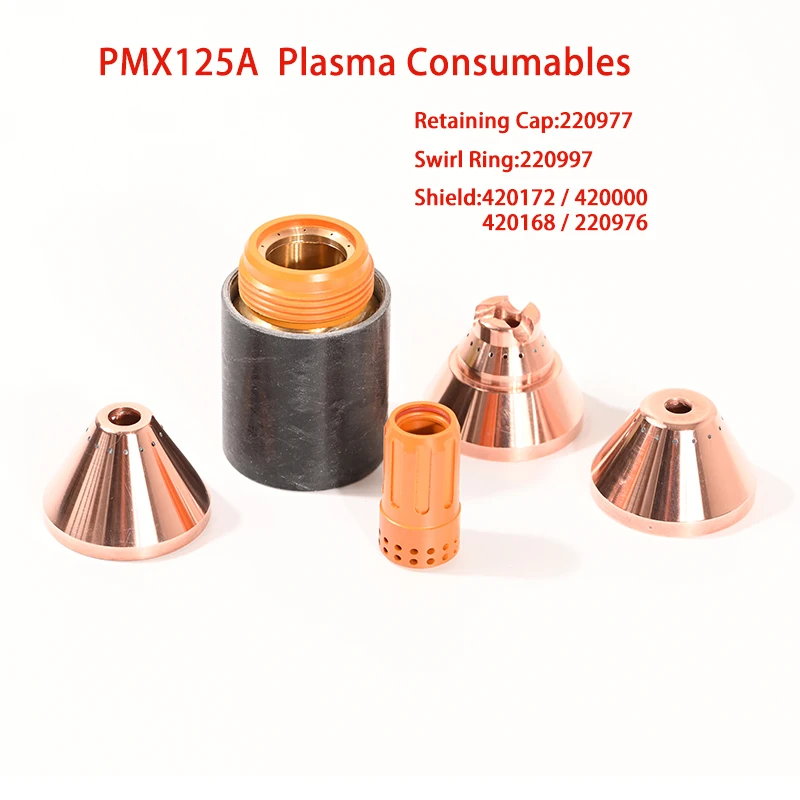 PMX125A Plasma Cutting Consumables Shield 420172 420000 420168 220976 Retaining Cap 220977 Swirl Ring 220997