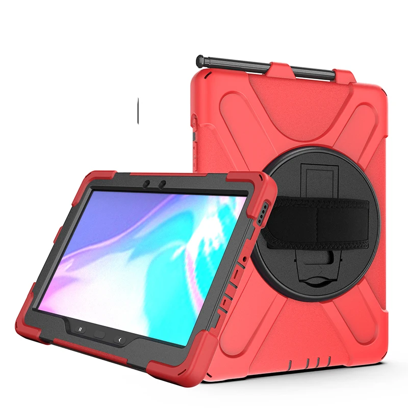 

Heavy Duty Durable Silicone Case with Kickstand and Wrist Strap for Samsung Galaxy Tab Active Pro 10.1 T540/T547/T545 Cover+Pen