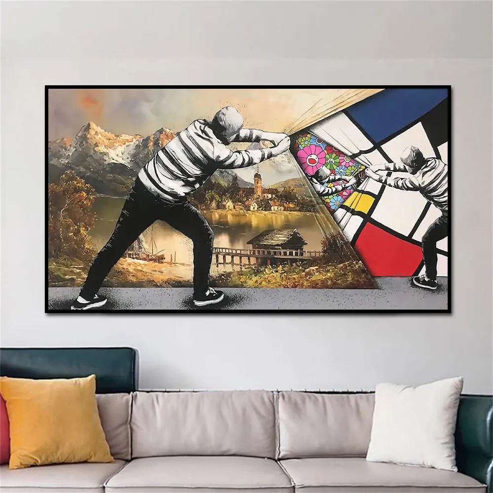 

Modern Pop Art Hand Tear Unique Design Poster Canvas Painting Print Abstract Street Wall Picture For Living Room Home Decoration