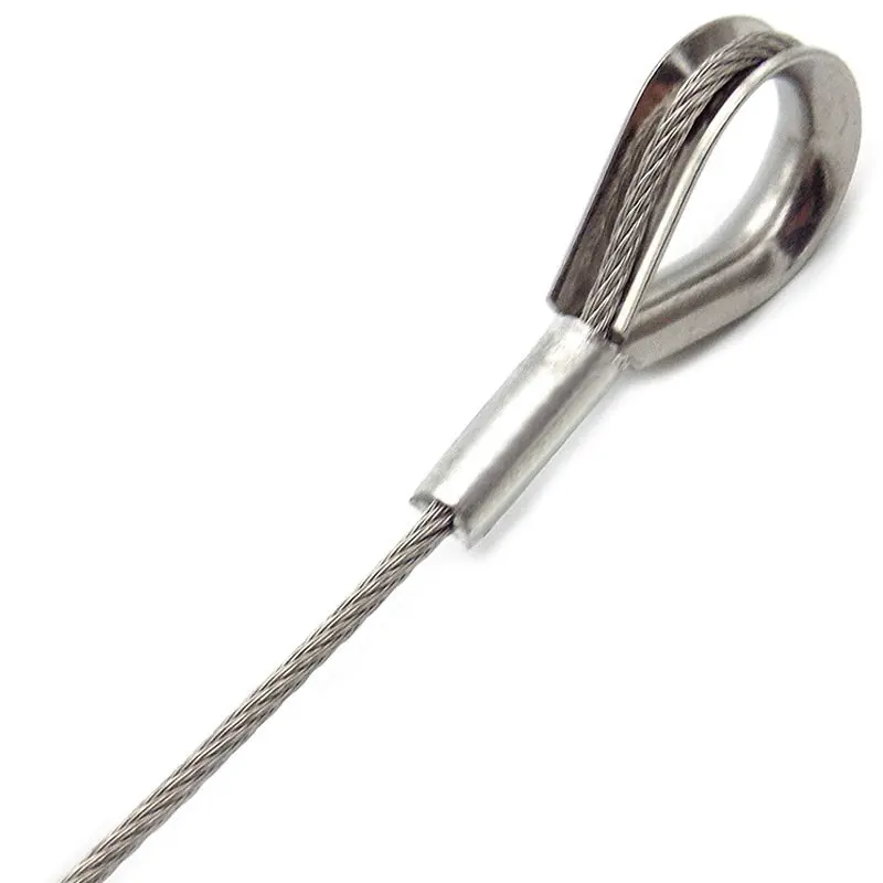 HQ CUSTOMIZED Stainless Steel Wire Rope Sling with Two Loops Fastened by Ferrule and Thimbles