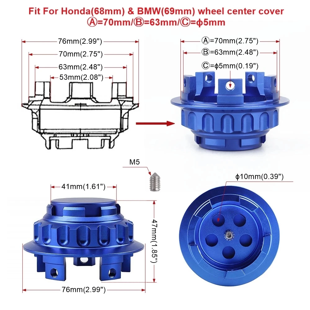 4pcs 68mm aluminum Car Wheel Center Hub Caps Wheel Dust-proof Hubcap Cover for BMW E36 E46 F02 M3 With the instruction book