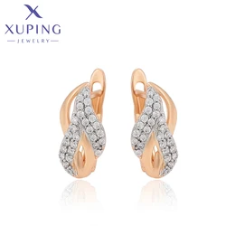 Xuping Jewelry Promotion Charm Copper Alloy Gold Color Fashion Huggies Earring for Women Gift A00793647