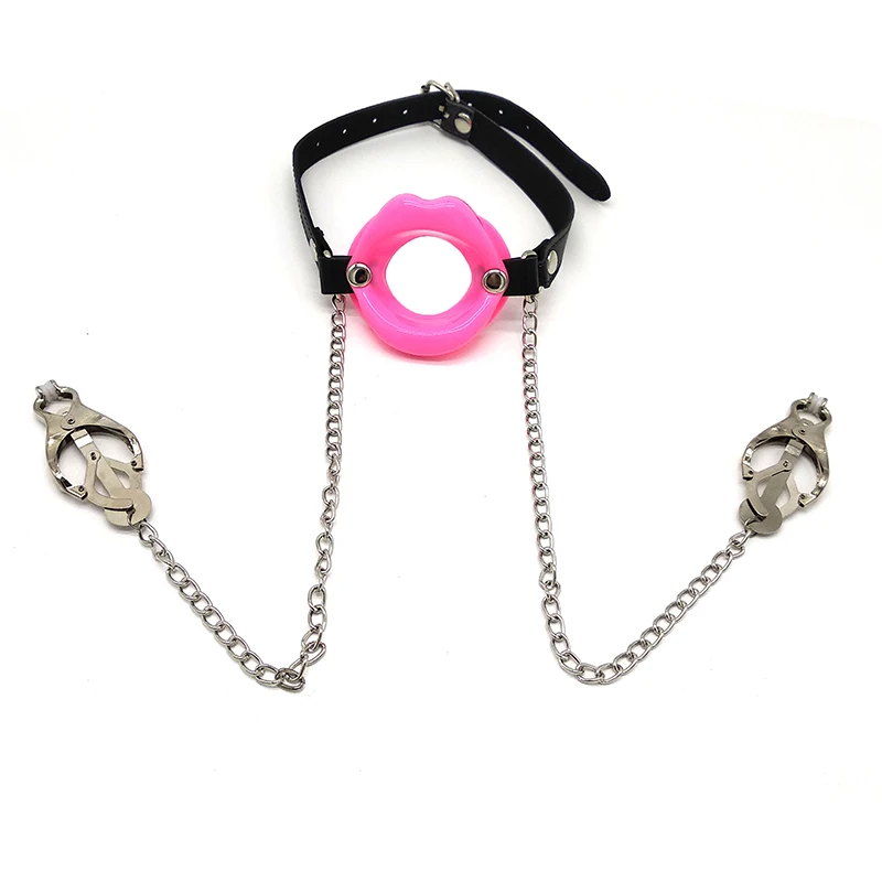 Sex Open Breathable Mouth Gag Nipple Clamps Bondage BDSM Fetish Mouth Restraints Sex Toy Ball Gag Exotic Accessories