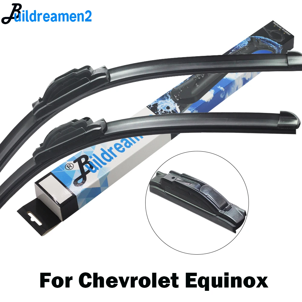 Buildreamen2 Car Styling Wiper Blade Front Windscreen Rubber Wiper For Chevrolet Equinox Fit J Hook / Push Button Arms 2005-2017