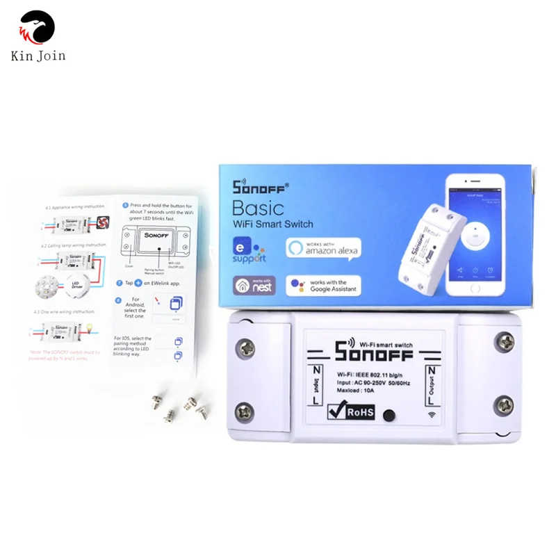 Sonoff Smart WiFi Schalter Grundlegende Wireless Home Automation Relais Modul Domotica DIY Timer Fernbedienung Arbeit Mit Alexa