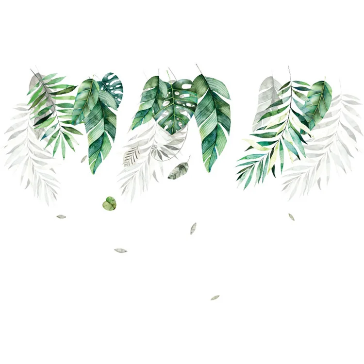 Tropische Vegetation Große Blätter Wandaufkleber Wohnzimmer Sofa Hintergrund Selbstklebende Wandmalerei Heimdekoration Abnehmbare Aufkleber – Detail 8