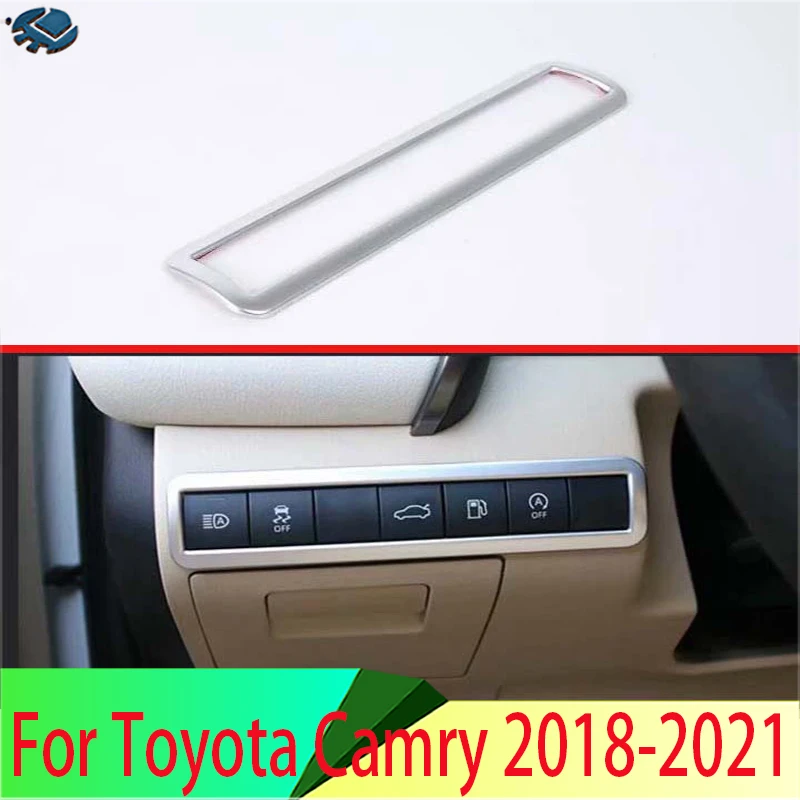 

For Toyota Camry 2018 2019 2020 2021 Car Decoration ABS Chrome Head Light Switch Button Control Panel Cover Trim Bezel