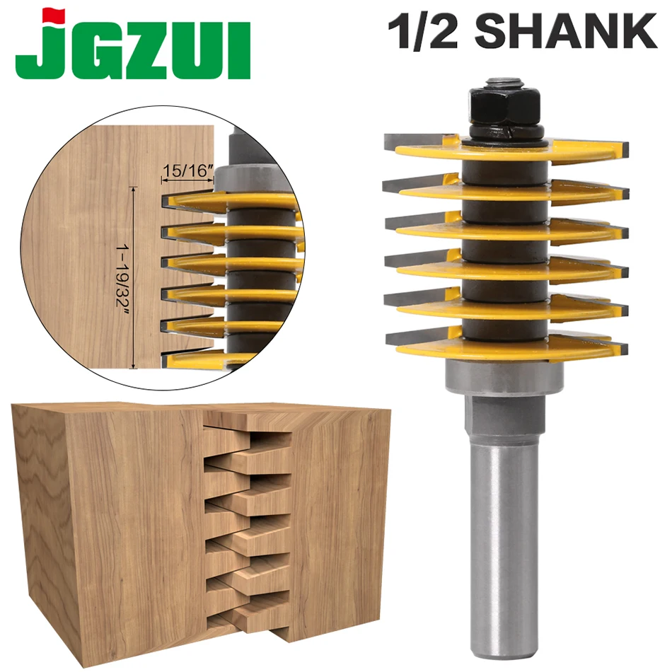 1pc 1/2inch 8mm 12mm Shank Brand New 2 Teeth Adjustable Finger Joint Router Bit Tenon Cutter Industrial Grade for Wood Tool