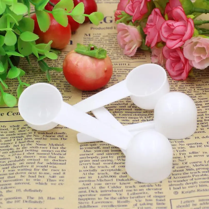 5pcs/set 10ml 5g Reusable Food Grade Spoon Plastic Measuring  Scoop PP Measure Spoon Milk Coffee Teaspoon Milk Powder Kitchen