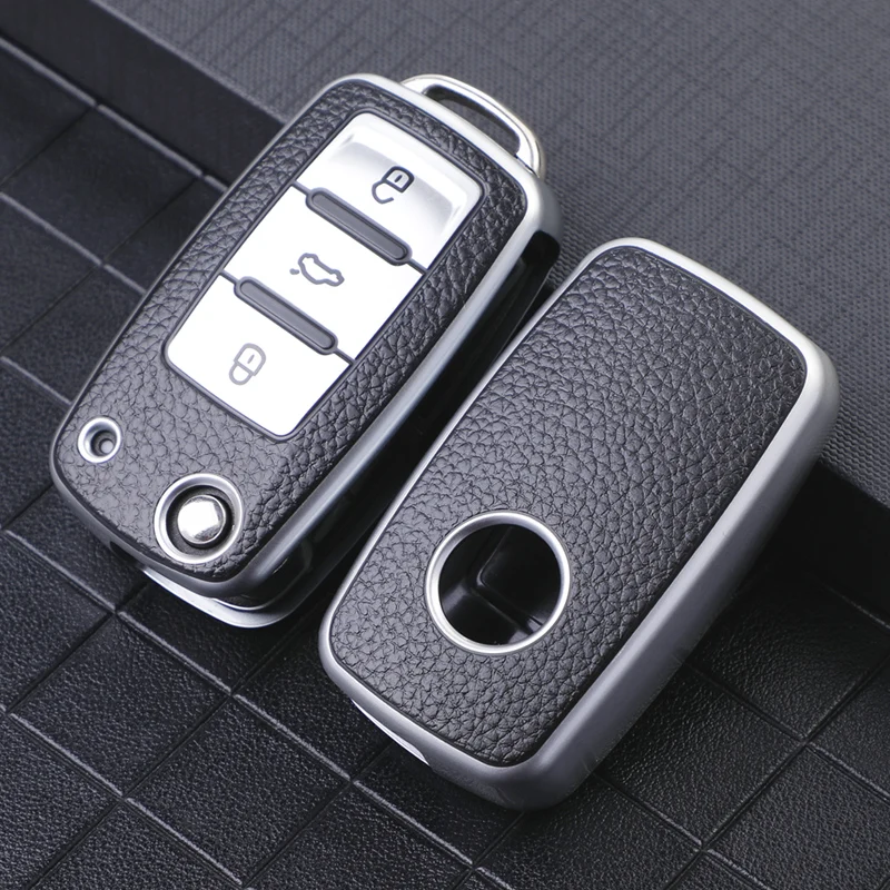 TPU Leather Car Key Cover Case for Volkswagen VW Polo Tiguan Passat B5 B6 B7 Golf EOS Scirocco Jetta MK6 Accessories