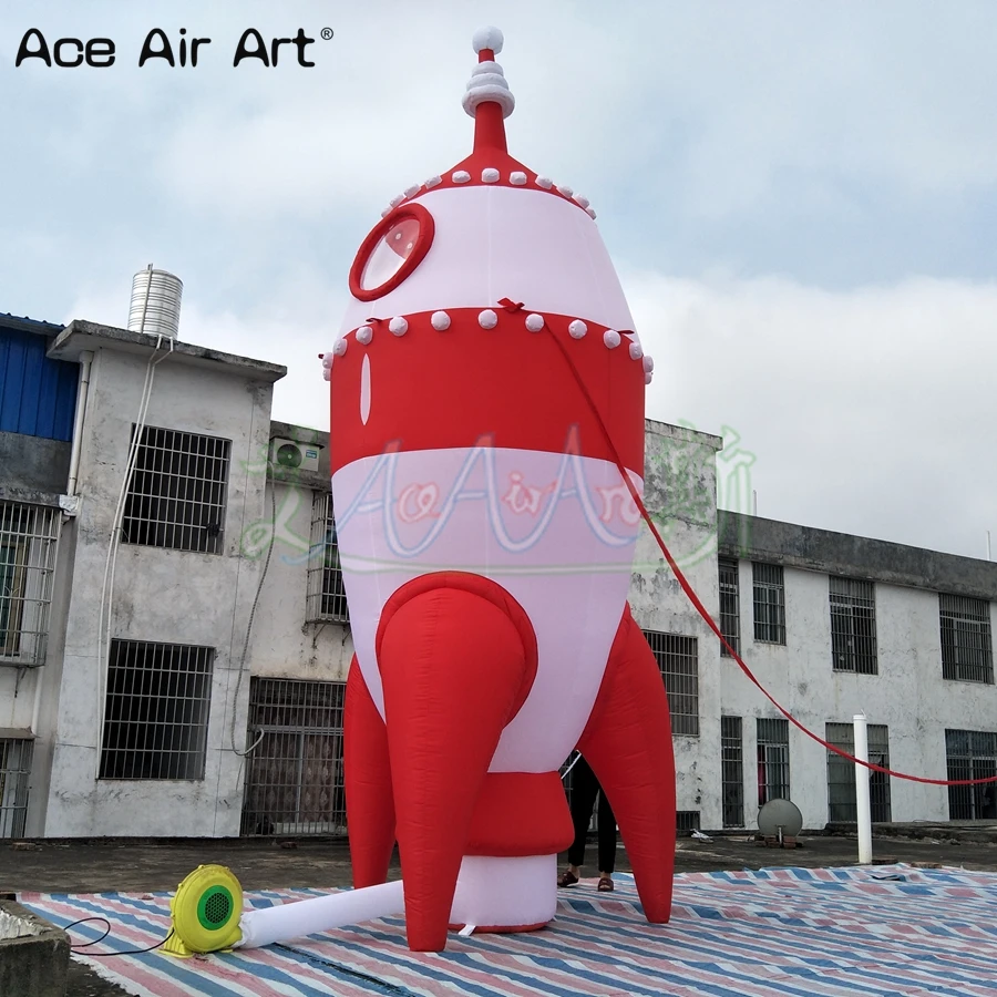 5m High Inflatable Fireworks Model Rocket with Window for Advertising and Promotion in Spain