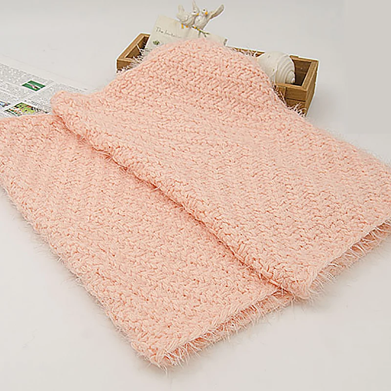 Grosso malha Snood cachecol, círculo laço pescoço cachecol, lenço do pescoço, macio, quente, acrílico, rosa, inverno, novo