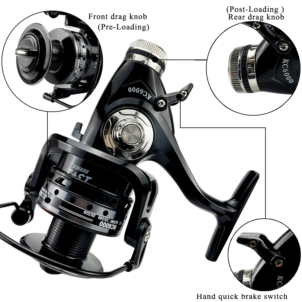 Spinning Fishing Reel 13+1 BB Left/Right Boat Rock Lure Fishing Dual Brake Wheel