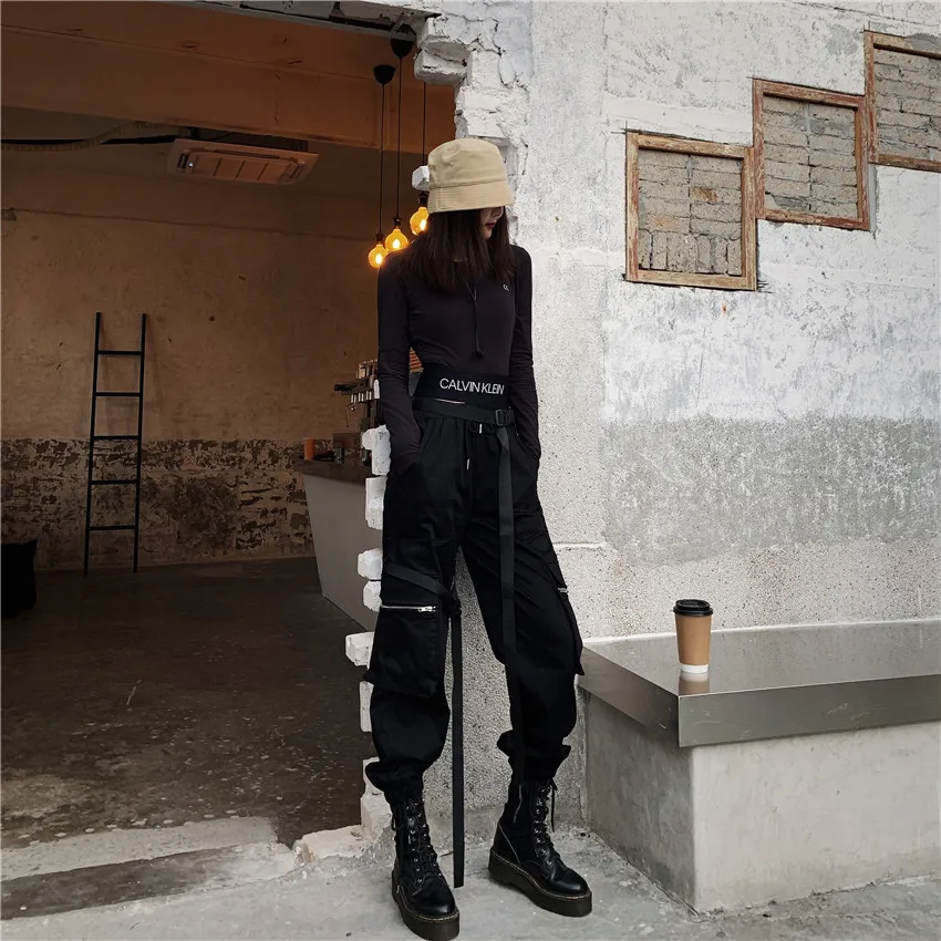 

2020 Punk Grunge Gothic pant Harajuku Pentagram pant Long Sleeve Autumn Hollow Out Patchwork trouser Vintage