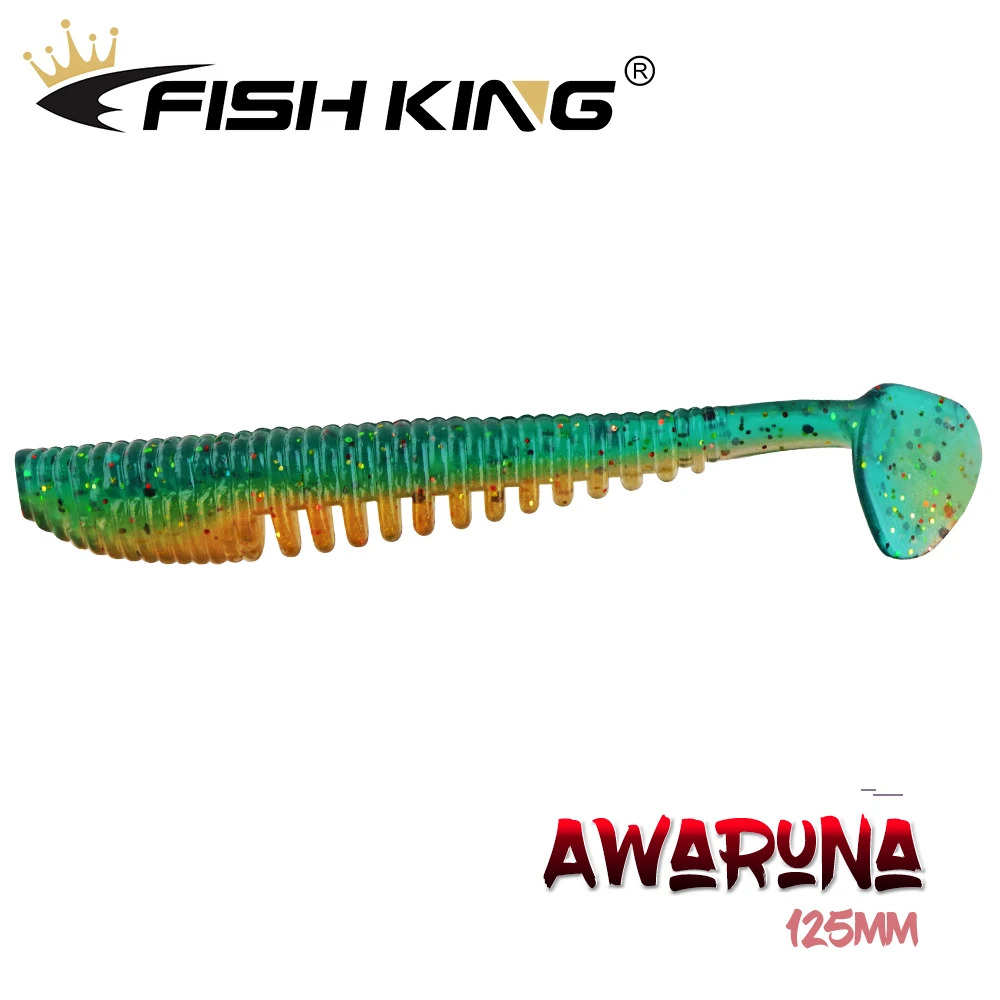 FISH KING Awaruna Fishing Lures 125mm/11.5g Wobblers Soft Lures Shad Bass Pike Carp Silicone Fishing Soft Baits Artificial Baits