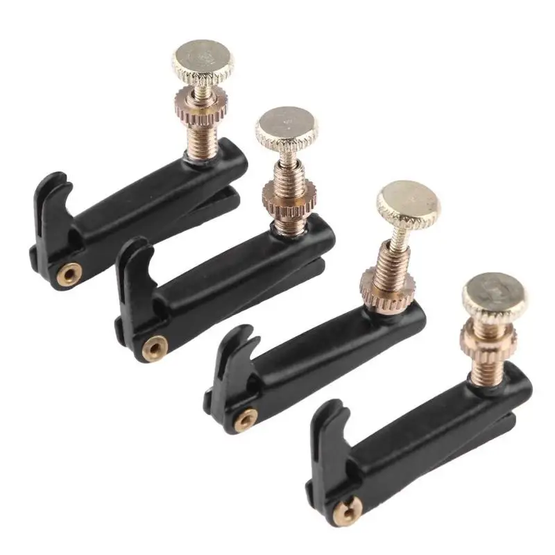 4pcs 4/4-3/4 Plated Iron Violin Fine Tuners Spinner  Adjuster Strings Hooks for Violin Musical Instrument for Violin Musical Ins