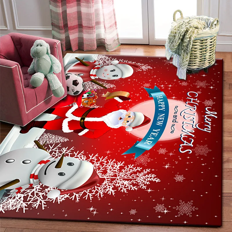 

Merry Christmas Home Decor Large Carpets for Living Room Bedroom Area Rug Xmas Kids Play Floor Rug New Year Child Game Crawl Mat