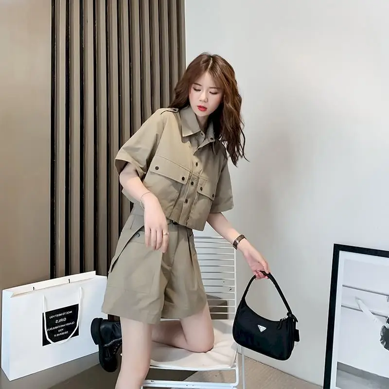 2024 New Women Suit Professional Two-piece Suit Light Mature Casual Age-reducing Shorts Tooling Summer 2 Piece Set Shorts Jacket