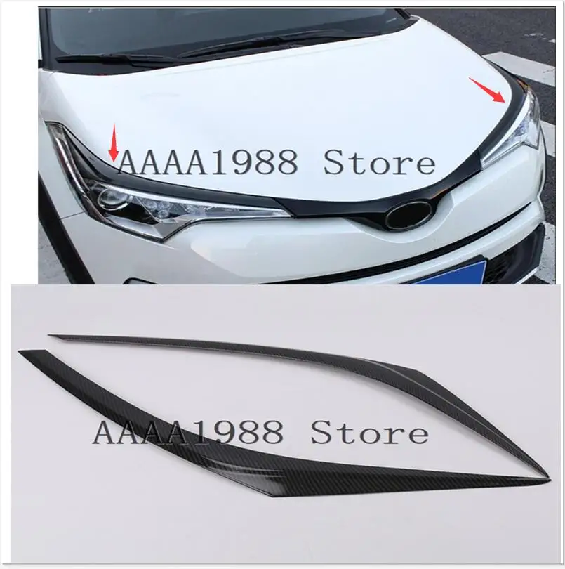 

For Toyota C-HR CHR ABS Car Headlights frame light eyebrow cover Trim Chromium Styling Exterior 2016 2017 2018 2019 2020