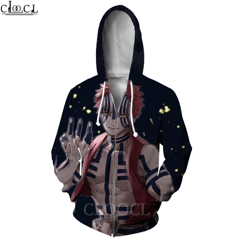 CLOOCL Kimetsu No Yaiba The Movie: Mugen Train Akaza 3D Print Men Women Fashion Zip Hoodie Casual Hoody Drop Shipping