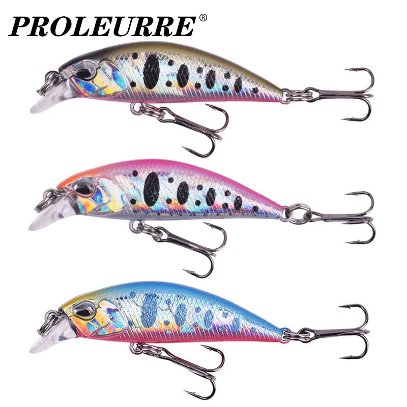 

1Pcs Micro Small Minnow Vibrating Sinking Wobblers Fishing Lures 52mm 55mm Artificial Plastic Hard Bait for Trout Bass Crankbait