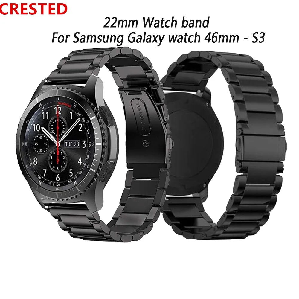 For Samsung Galaxy wacth 46mm band Gear S3 amazfit gtr 47mm huawei watch gt strap Stainless Steel 22mm watch band babracelet