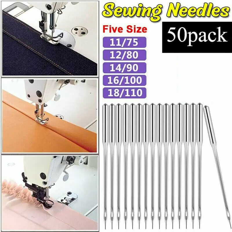 50Pcs Universal Sewing Machine Needles Tool For Singer Brother Toyota Janome Hot