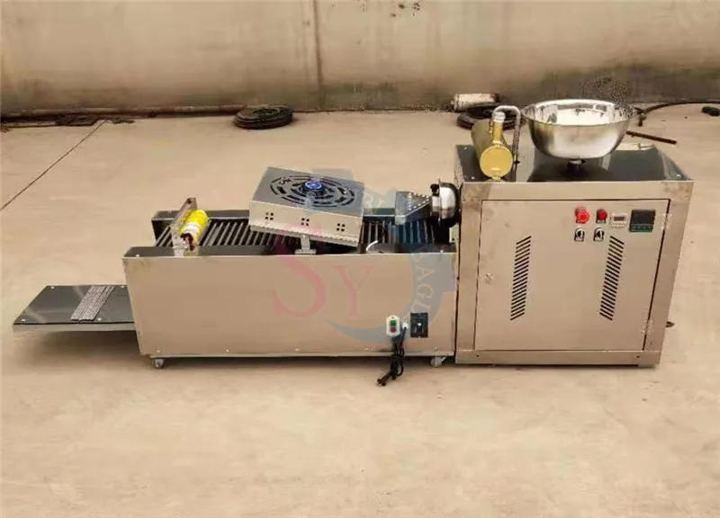 نوع جديد 2023 التدفئة الكهربائية التجارية التلقائي المعكرونة الأرز البارد سحب الجلد الطارد آلة Liangpi صنع المعدات