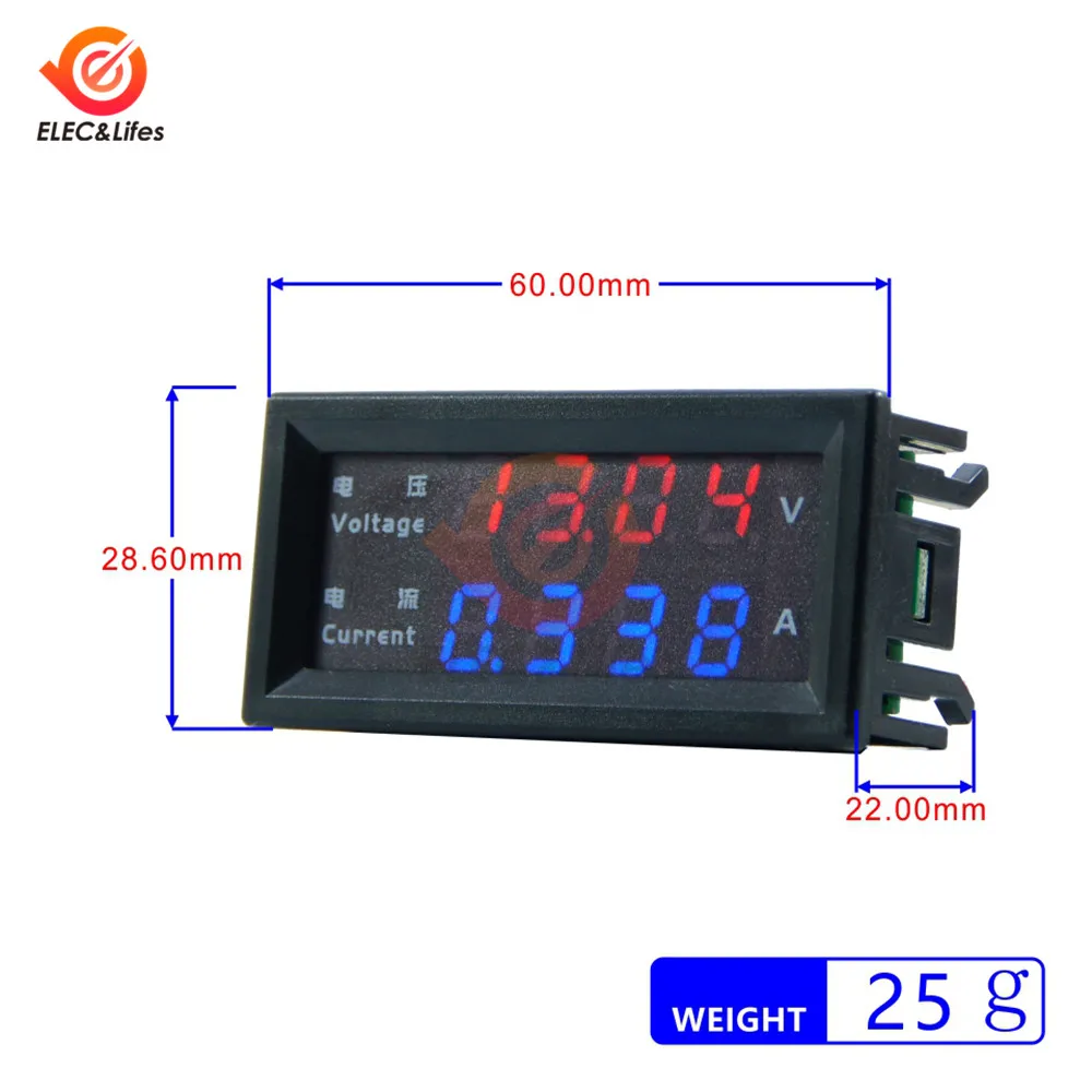 M4430 DC 100V 200V 500V 10A Electronic Digital Voltmeter Ammeter 0.28\'\' LED Display Voltage Regulator Volt AMP Meter Tester