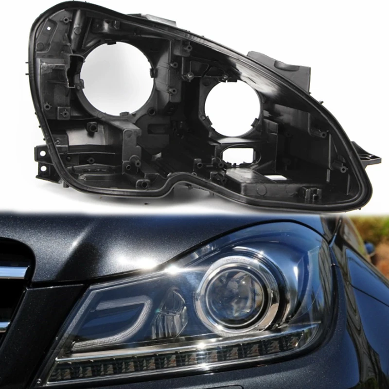 For Mercedes-Benz W204 C180 C200 C260 2011-2013 Headlight Housing Light Box Light Housing Plastic Headlight Housing Base Housing