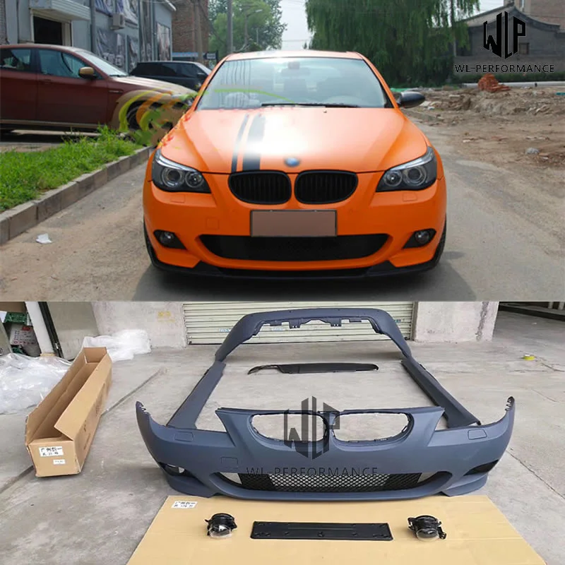 E60 High Quality Pp Car Body Kit Front Rear Bumper Side Skirts for Bmw 5 Series E60 520i 523i 525i Mt Car Body Kit 04-10