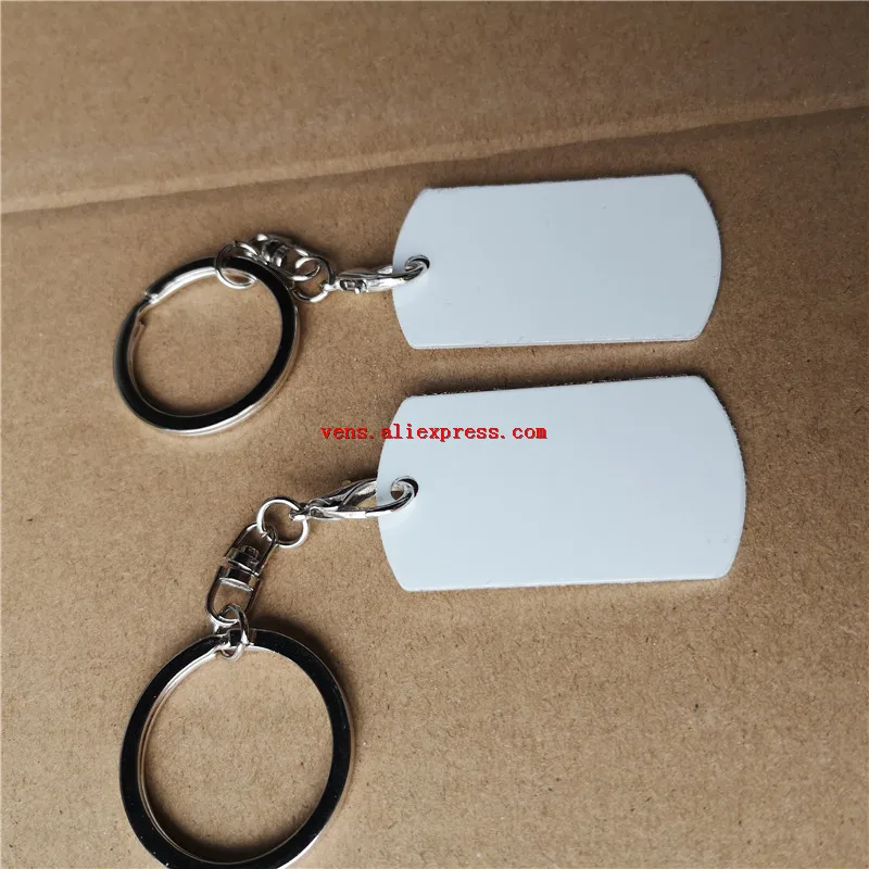 sublimation aluminum keychains hot transfer printing blank diy custom consumables keyring two sides printed 20pieces/lot