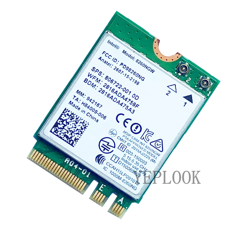 AC8260 8260NGW 8260AC 867Mbps Dual Band 2.4G/5GHz Wifi + BT4.2 MU-MIMO Wifi Card 806722-001 for Dell Asus Acer HP Toshiba Sony