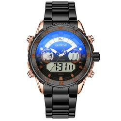 2021 Summer New Stryve 8020 Luxury Men's Watch Stainless Steel Strap Dual Display 3ATM Waterproof Fashion Sports Quartz Watches