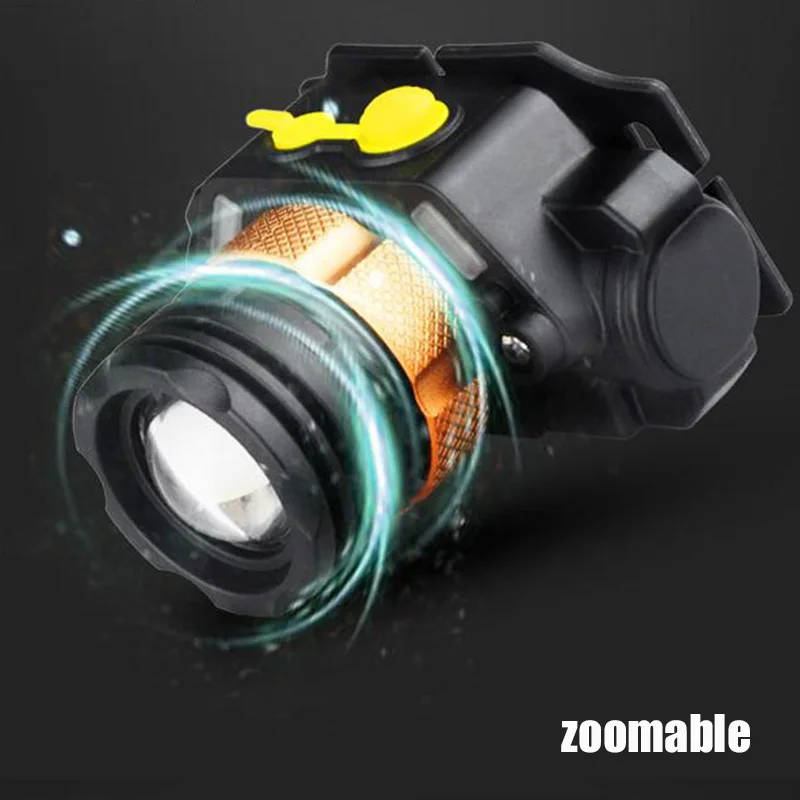 powerful 1000lm Led Headlamp sensor headlight frontal head torches Flashlight rechargeable 18650 Lamp light Night camping riding