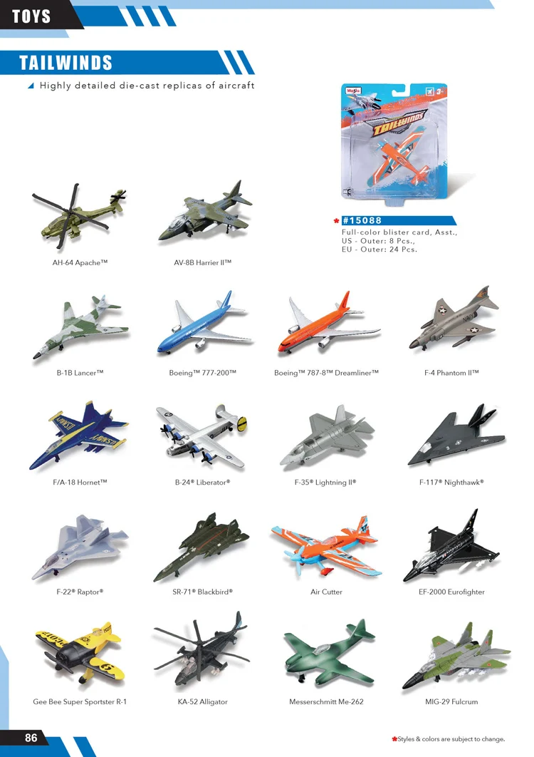 Modèle de chasse moulé sous pression 1: 72 Modèle d'avion de chasse