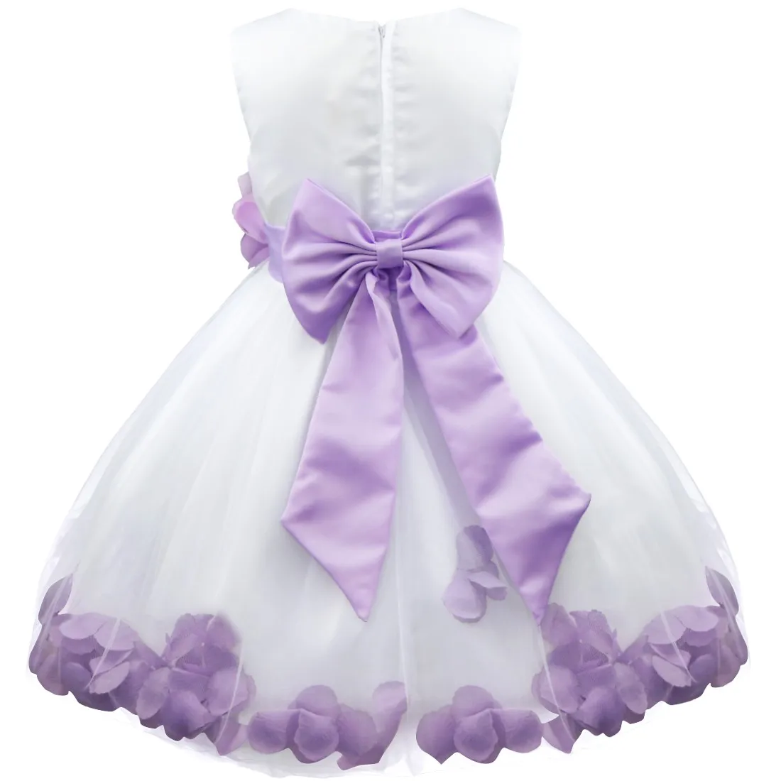 Vestidos Menina Flor com Pétalas Laço, Vestidos Formais, Bebé Menina, 1 Ano de Aniversário, Batismo, Vestido de Batizado