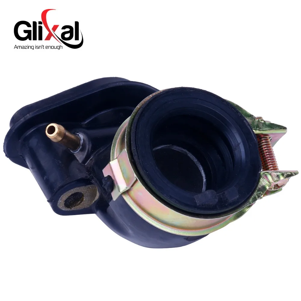 Glixal Carburetor Intake Manifold for 49cc 50cc GY6 Scooter Moped ATV Go-Kart Buggy 139QMB 139QMA (1 Vacuum Port)