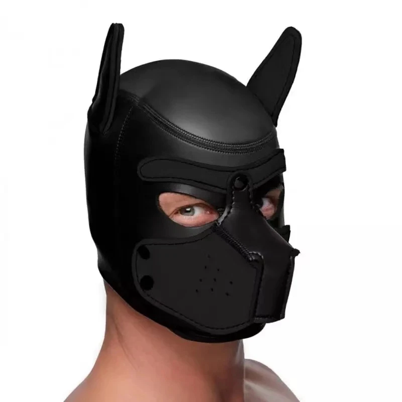 Bdsm Bondage Pet Role Play Party Mask,Puppy Play Dog Hood Mask,Detachable Mouth Gag,Fetish Slave Pup Mask Sex Toys For Women Men