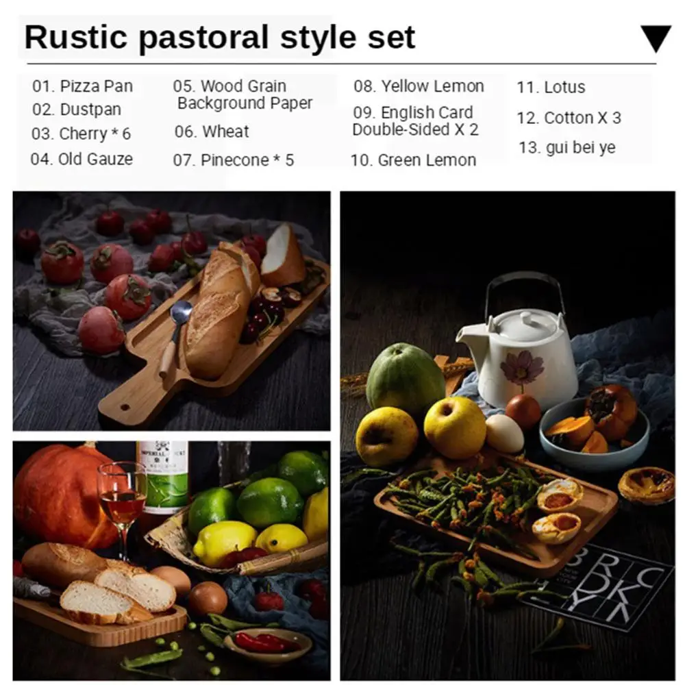 Винтажный фон для фотосъемки с изображением еды, двусторонний деревянный фон, реквизит для фотосъемки, Набор декоративных реквизитов для студийной видеосъемки