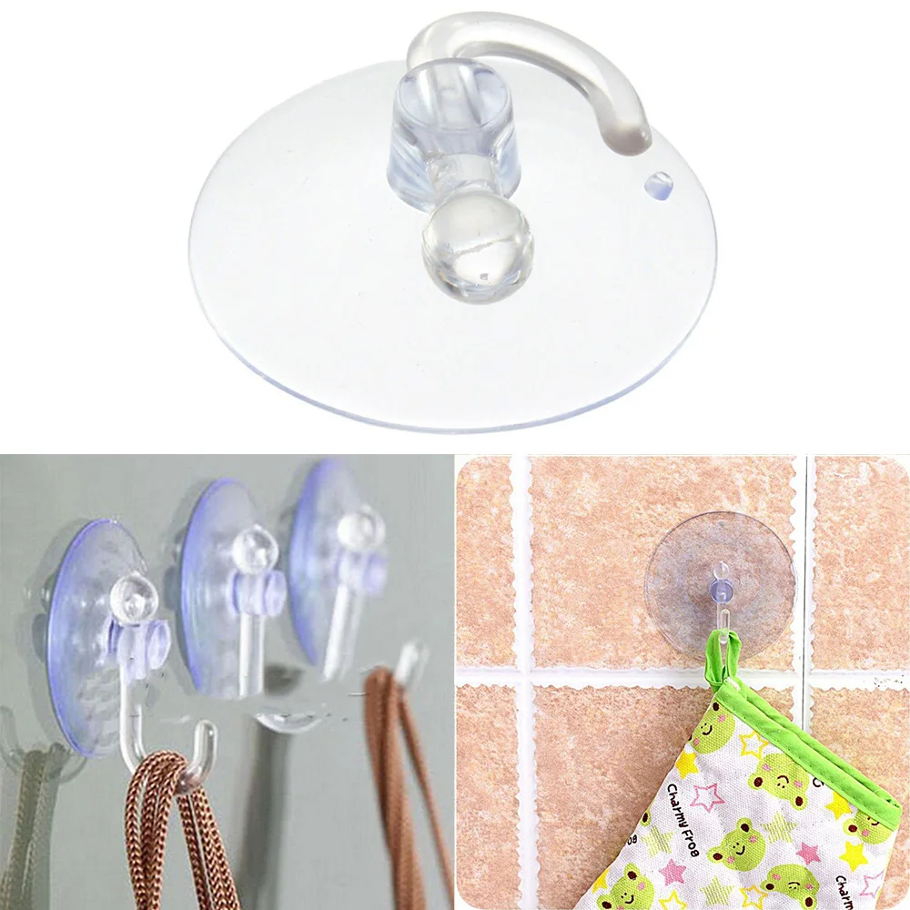 1/3/5/10pcs Glass Window Wall Hooks Hanger 35mm  Strong Suction Cup Suckers Kitchen Bathroom Hooks Transparent Suction Cup Hook